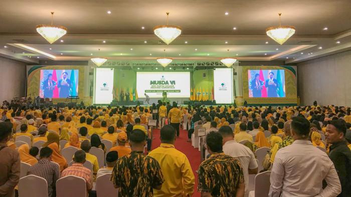 MUSDA GOLKAR -- Suasana penggelaran Musda (Musda) DPD Partai Golkar Provinsi Gorontalo, Minggu (27/7/2025). Ketua Umum Partai Golkar Bahlil Lahadalia turut hadir. (Sumber Foto: TribunGorontalo.com/Jefri Potabuga)