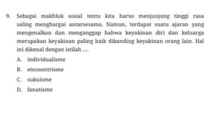 Tugas 'Uji Kompetensi' Pilihan Ganda Nomor 9 dalam buku paket halaman 176 mata pelajaran Pendidikan Pancasila kelas 7 SMP/MTs Kurikulum Merdeka.