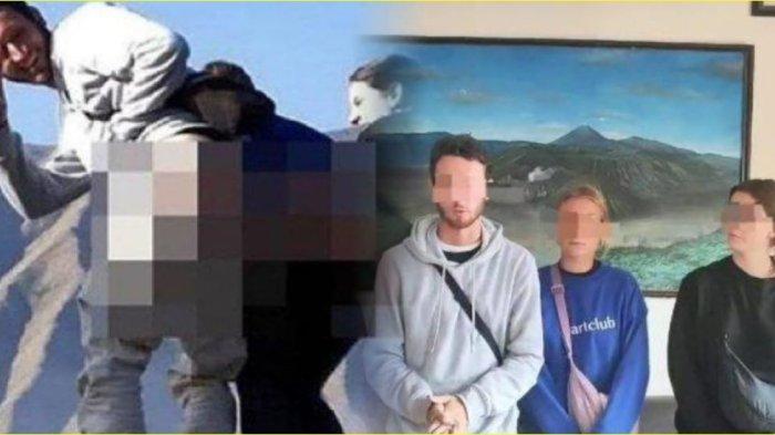 Viral 3 WNA pamer pantat di kawasan Gunung Bromo, Jawa Timur. 