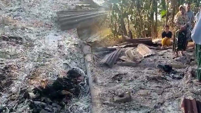 Seorang nenek tewas terbakar bersama rumahnya di Desa Dudepo, Gorontalo Utara.