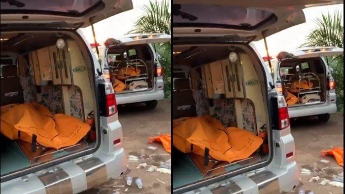Jasad penemuan 4 jenazah dalam satu rumah diduga masih satu keluarga di Desa Lumpatan Kecamatan Sekayu, Kabupaten Musi Banyuasin (Muba), Rabu (20/12/2023) saat berada di mobil ambulans untuk dibawa ke RS Bhayangkara Palembang.