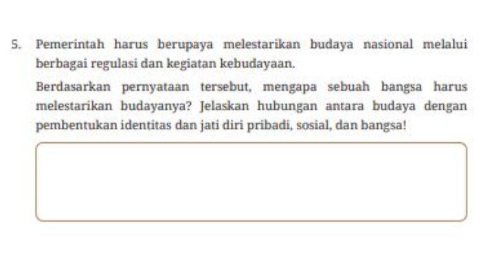 Tugas 'Uji Kompetensi' soal esai nomor 5 dalam buku paket halaman 129 mata pelajaran Pendidikan Pancasila kelas 8 SMP/MTs Kurikulum Merdeka.
