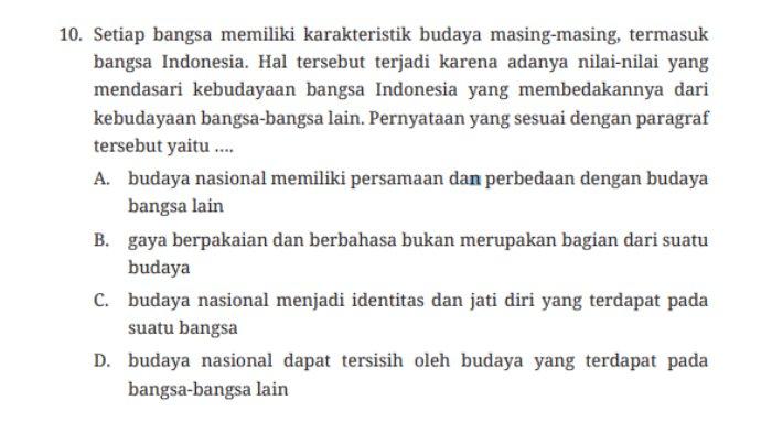 Tugas 'Uji Kompetensi' Pilihan Ganda Nomor 10 dalam buku paket halaman 127 mata pelajaran Pendidikan Pancasila kelas 8 SMP/MTs Kurikulum Merdeka.