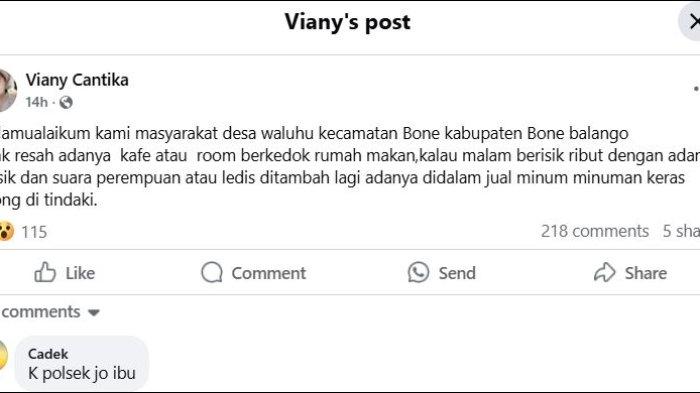 Seorang warga Desa Waluhu, Kecamatan Bone, Kabupaten Bone Bolango, mencurahkan keresahannya di media sosial Facebook, Selasa (21/1/2025).