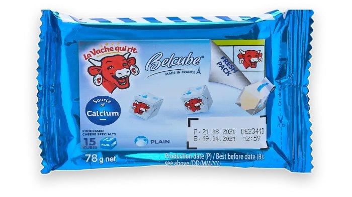 Belcube cheese the laughing cow