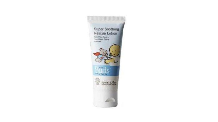 Ilustrasi pelembap bayi, Buds organis super soothing rescue lotion