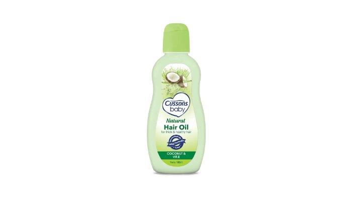 Ilustrasi minyak rambut bayi, Cussons baby natural hair oil coconut dan vitamin E