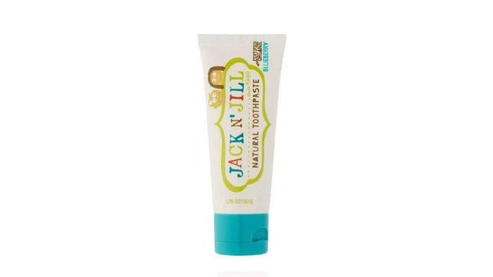 Ilustrasi Jack N' Jill natural toothpaste blueberry, pasta gigi bayi yang aman tertelan
