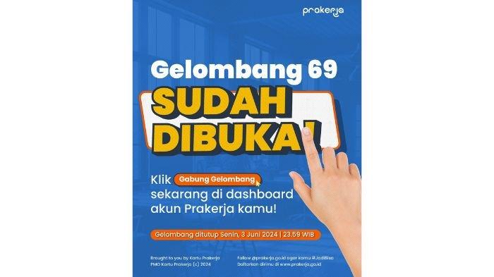Pendaftaran Kartu Prakerja Gelombang 69 Resmi Dibuka