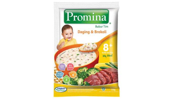 Produk MPASI instan Promina bubur tim daging & brokoli