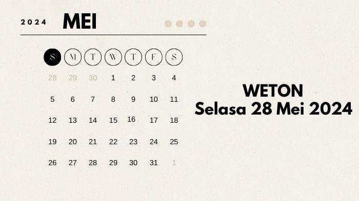 Weton Selasa 28 Mei 2024