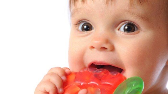ilustrasi bayi yang menggunakan teether, berikut cara memilih teether untuk bayi yang alami tumbuh gigi