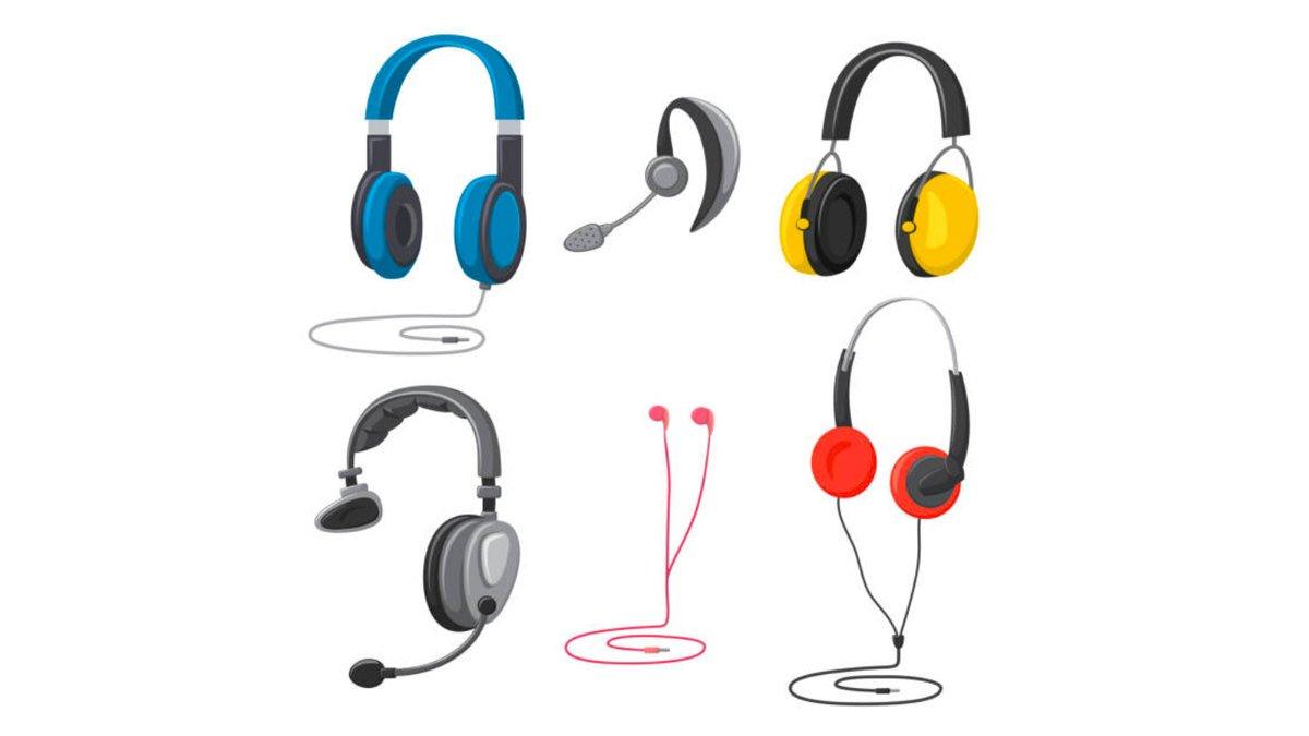 ilustrasi berbagai macam jenis headset