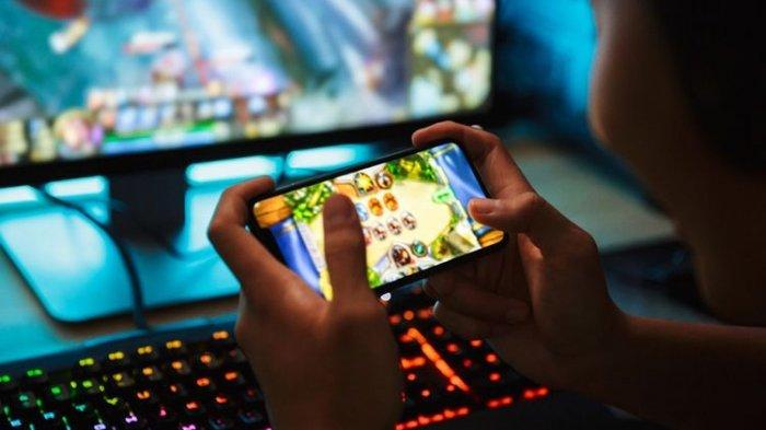 ilustrasi bermain game online