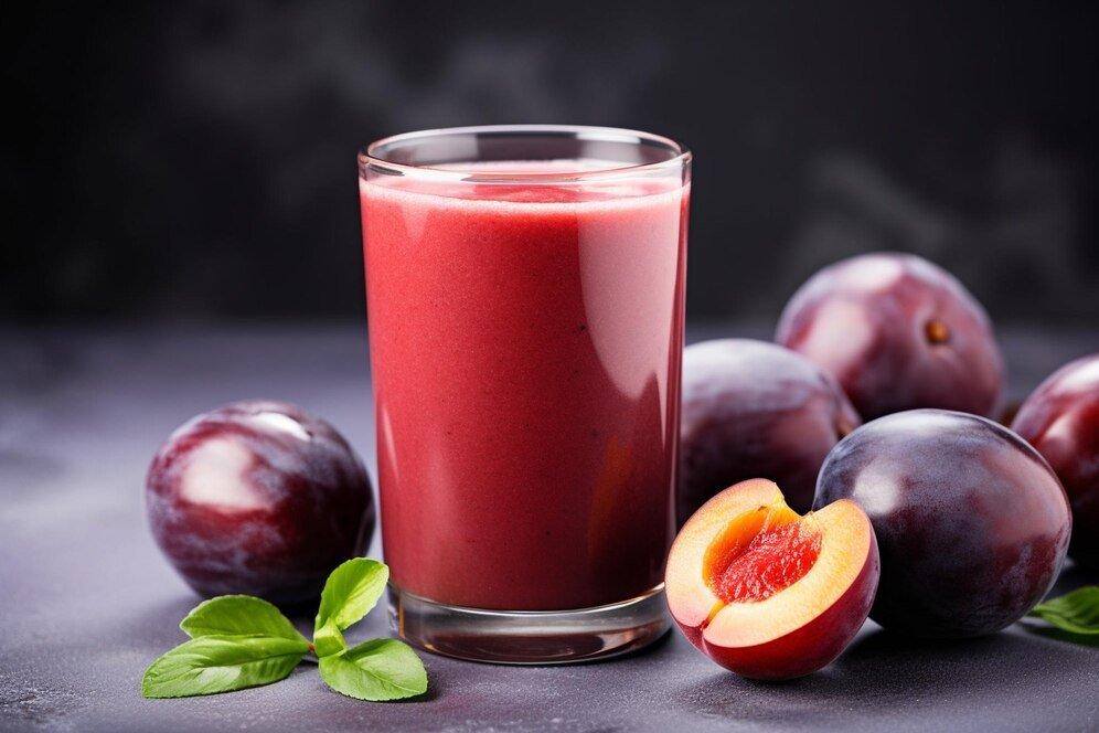 ilustrasi jus buah prem, minuman yang bagus untuk kesehatan usus