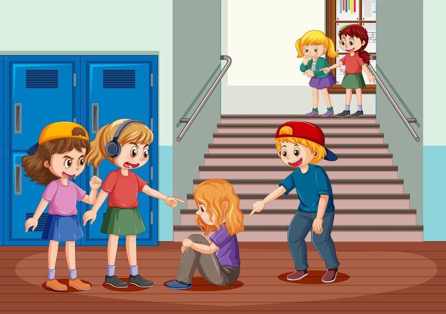 ilustrasi anak yang menjadi korban bullying di sekolah