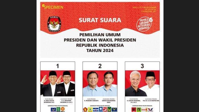 Desain surat suara Pilpres 2024