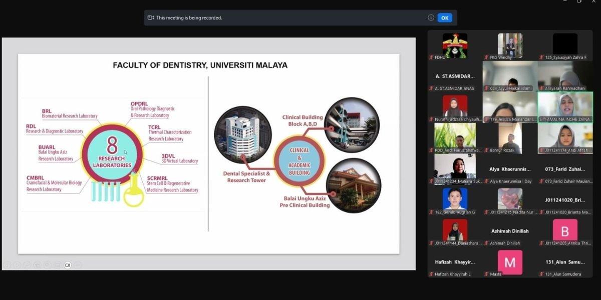 FKG Unhas selenggarakan kuliah tamu dan menghadirkan pembicara Dr. Siti Amalina Binti Inche Zainal Abidin dari University Malaya, Malaysia.