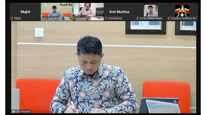 Dekan FKG Unhas, drg. Irfan Sugianto, menyampaikan antusiasmenya atas kerjasama dengan Faculty of Dentistry, Carol Davila University of Medicine and Pharmacy, Bucharest, Rumania.