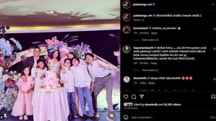 Diwaktu yang hampir bersamaan, Pasha Ungu pun turut mengunggah potret yang sama dengan Adelia Pasha.