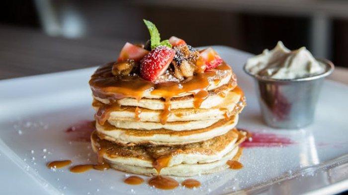 Ilustrasi pancake, salah satu menu sarapan yang tidak sehat
