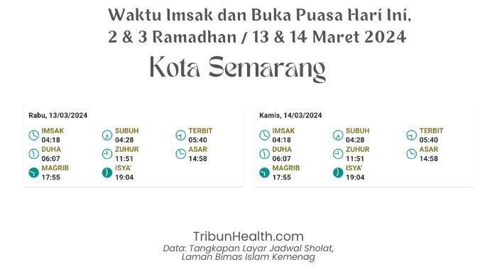 Jadwal Imsak dan buka puasa Kota Semarang 13 dan 14 Maret 2024