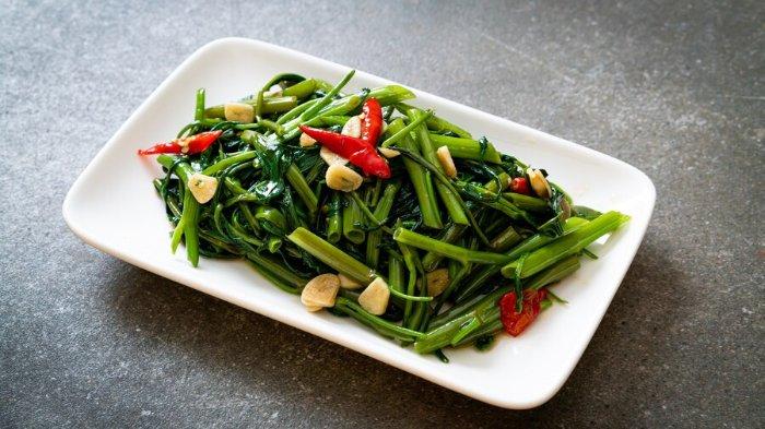 Ilustrasi kangkung, makanan yang bantu mengelola tekanan darah tinggi