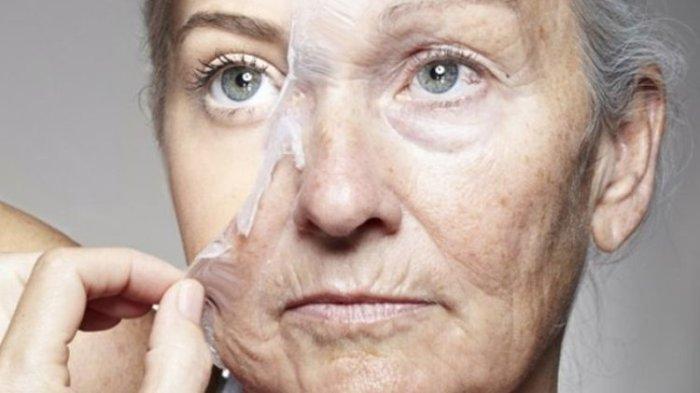 ilustrasi kulit keriput dan kulit kendur