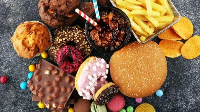 ilustrasi makanan dan minuman tinggi gula
