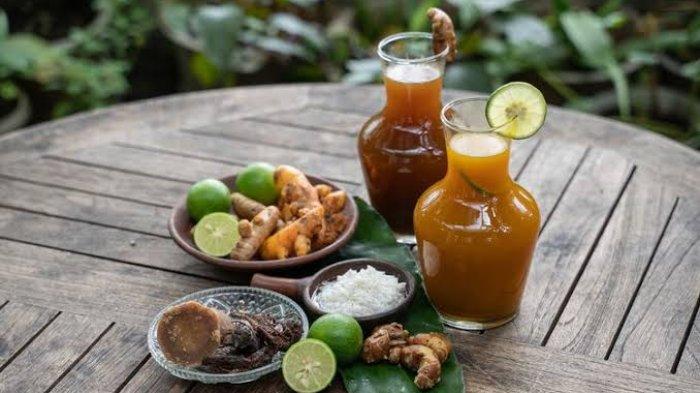 Ilustrasi minuman yang terbuat dari rimpang