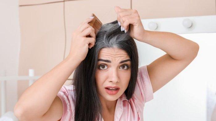 ilustrasi rambut beruban di usia muda