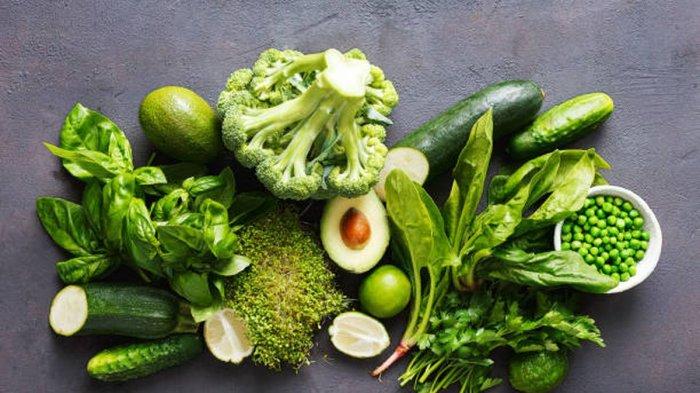 ilustrasi sayuran berdaun hijau, salah satu makanan yang dapat meredakan gejala kecemasan