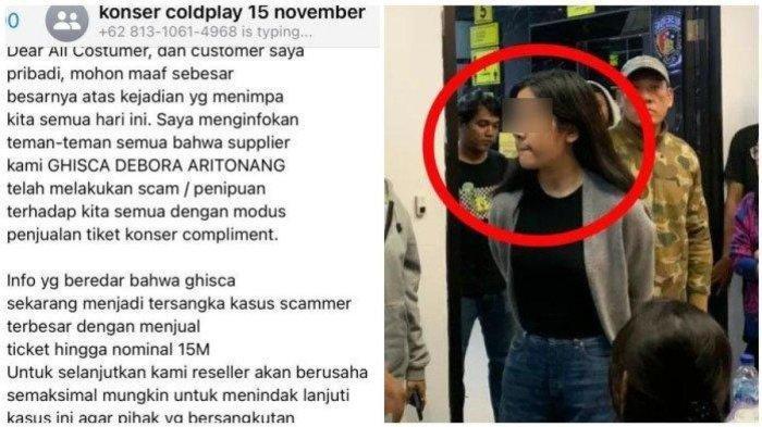 Gischa Debora menipu penonton konser Coldplay dan meraup hingga miliaran rupiah