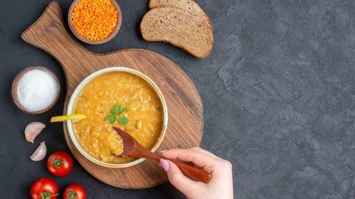 Ilustrasi sup kacang lentil, azerbaijan_stockers