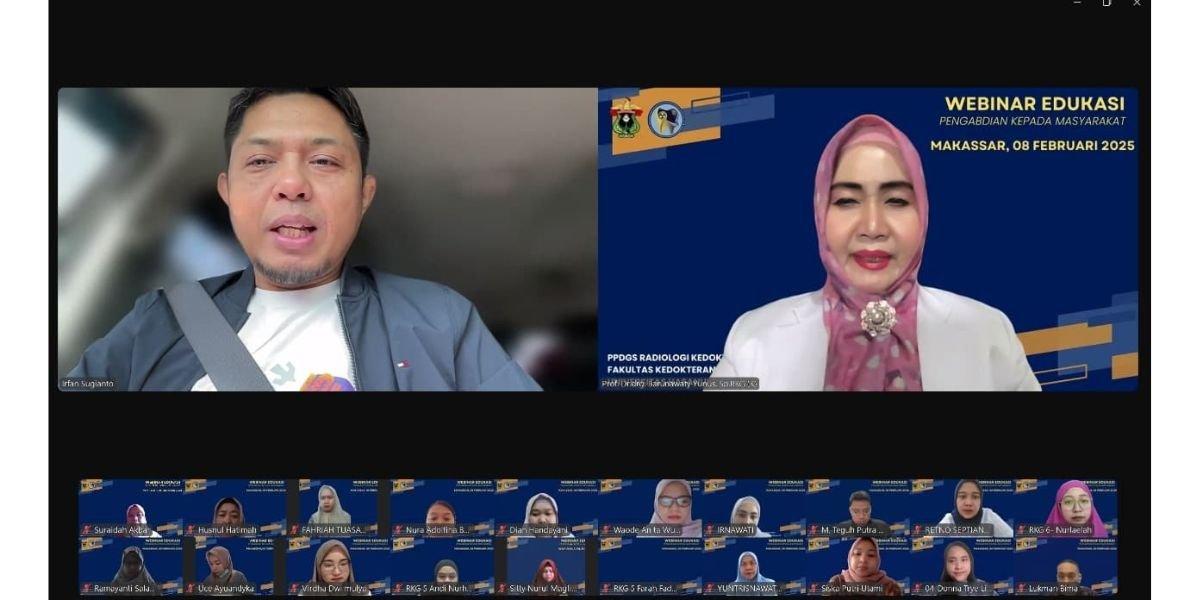 Dekan FKG Unhas, Irfan Sugianto, drg., M.Med.Ed., Ph.D., Sp.RKG menyampaikan apresiasi atas terselenggaranya kegiatan ini.