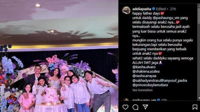 Menurut Adelia Pasha, Pasha Ungu merupakan sosok ayah yang selalu disayangi oleh anak-anaknya.