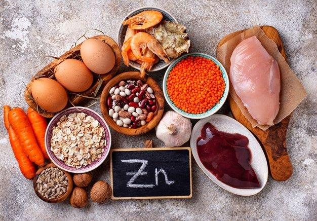 ilustrasi makanan sumber seng atau zinc
