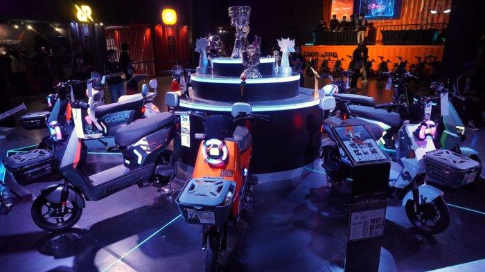 Sejumlah unit motor listrik Goda hasil modifikasi dipamerkan pada gelaran 