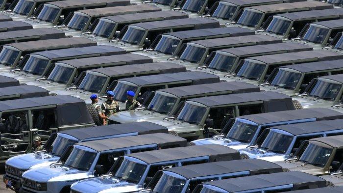 Kendaraan Maung MV3 produksi PT Pindad digelar di Lanud Husein Sastranegara, Kota Bandung, Jawa Barat, Sabtu (1/3/2025).