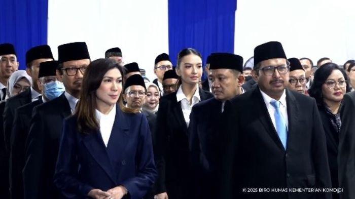 Aktris Raline Shah dilantik sebagai Staf Khusus (Stafsus) Bidang Kemitraan Global dan Edukasi Digital Kementerian Komunikasi dan Digital (Komdigi), Senin (13/1/2025)
