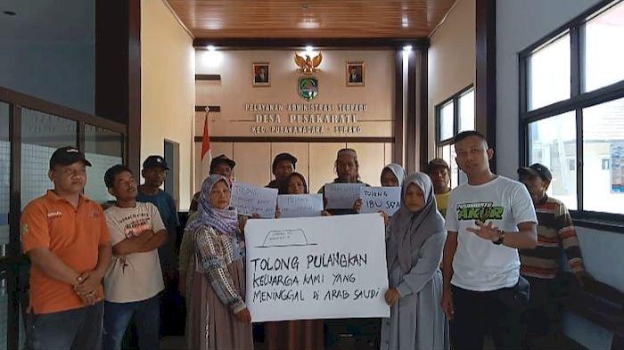Aparatur Pemerintah Desa Pusakaratu Kecamatan Pusakanagara, Desak Pemerintah Segera Pulangkan Jenazah Sangadah. Foto: Dok Pemdes Pusakaratu.