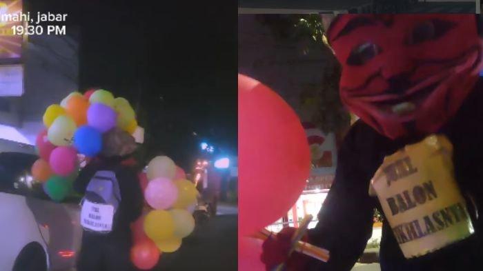 Kisah penjual balon di Cimahi, Jawa Barat, yang tidak mematok tarif, viral di media sosial