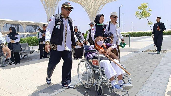 Foto Ilustrasi Calon jemaah haji Indonesia tiba di Madinah.