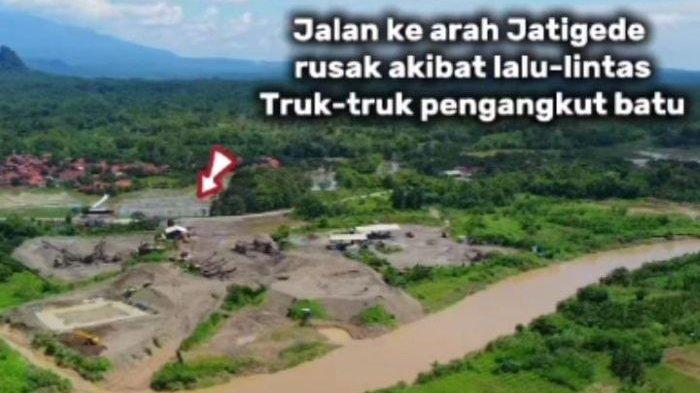 Tangkapan layar akun Facebook Dadan Nandar yang diunggah di grup Aku Cinta Sumedang, Selasa (8/4/2025). Warga mengeluhkan penambangan batu di Sungai Cilutung yang berada di Desa Darmawangi, Kecamatan Tomo, Kabupaten Sumedang.