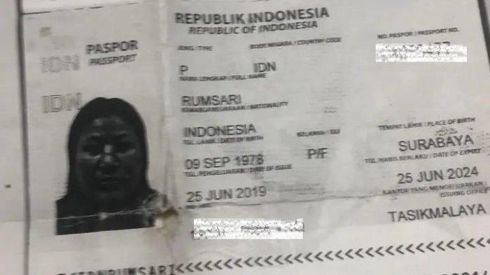 Foto dan Paspor Rumsari, PMI asal Blanakan Subang yang terjebak di Irak Ingin Pulang
