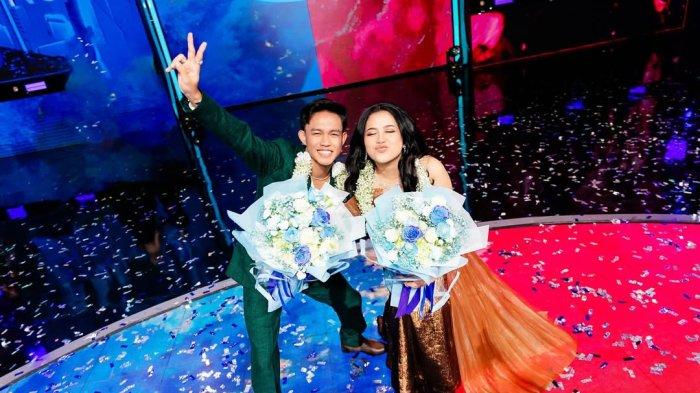 GRAND FINALIST - Grand finalist Indonesian Idol 2025, Fajar Noor dan Shabrina Leanor, setelah pengumuman hasil voting di babak Road to Grand Final, Senin (5/5/2025). Hasil voting Fajar dan Shabrina menyingkirkan Mesa Hira.