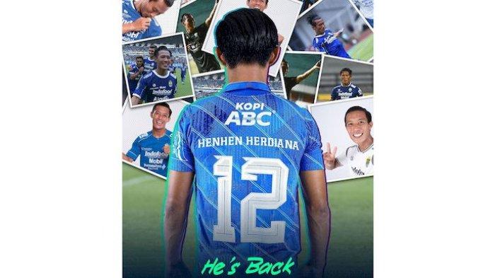 Pemain Persib Bandung yang dipinjamkan ke Dewa United, Henhen Herdiana, balik ke klub asalnya.