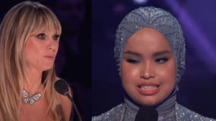 Heidi Klum tampak tersentuh dengan penampilan gadis 17 tahun yang membawakan lagu milik Elton John tersebut.