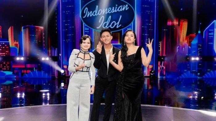 INDONESIAN IDOL 2025: Tiga peserta Indonesian Idol 2025 yang lolos ke babak Top 3 Road to Grand Final, Mesa Hira, Fajar Noor dan Shabrian Leanor (dari kiri ke kanan). - Berikut ini jadwal tayang Indonesian Idol 2025 babak Top 3 Road to Grand Final para peserta memperebutkan gelar juara Indonesian Idol season 13