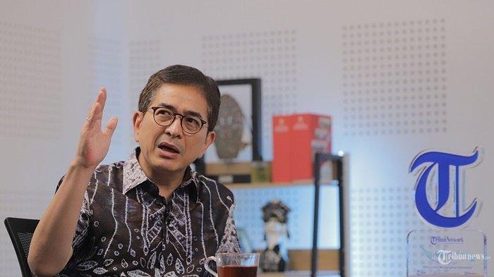 Ketua Tim Pemenangan Nasional (TPN) Ganjar Presiden Arsjad Rasjid saat menjadi narasumber pada sesi wawancara dengan Tribunnews di Gedung Tribun Network, Jakarta Pusat, Senin (25/9/2023).